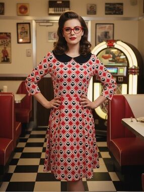 Lindy Bop Sindy Vintage Inspired Dress Size 16